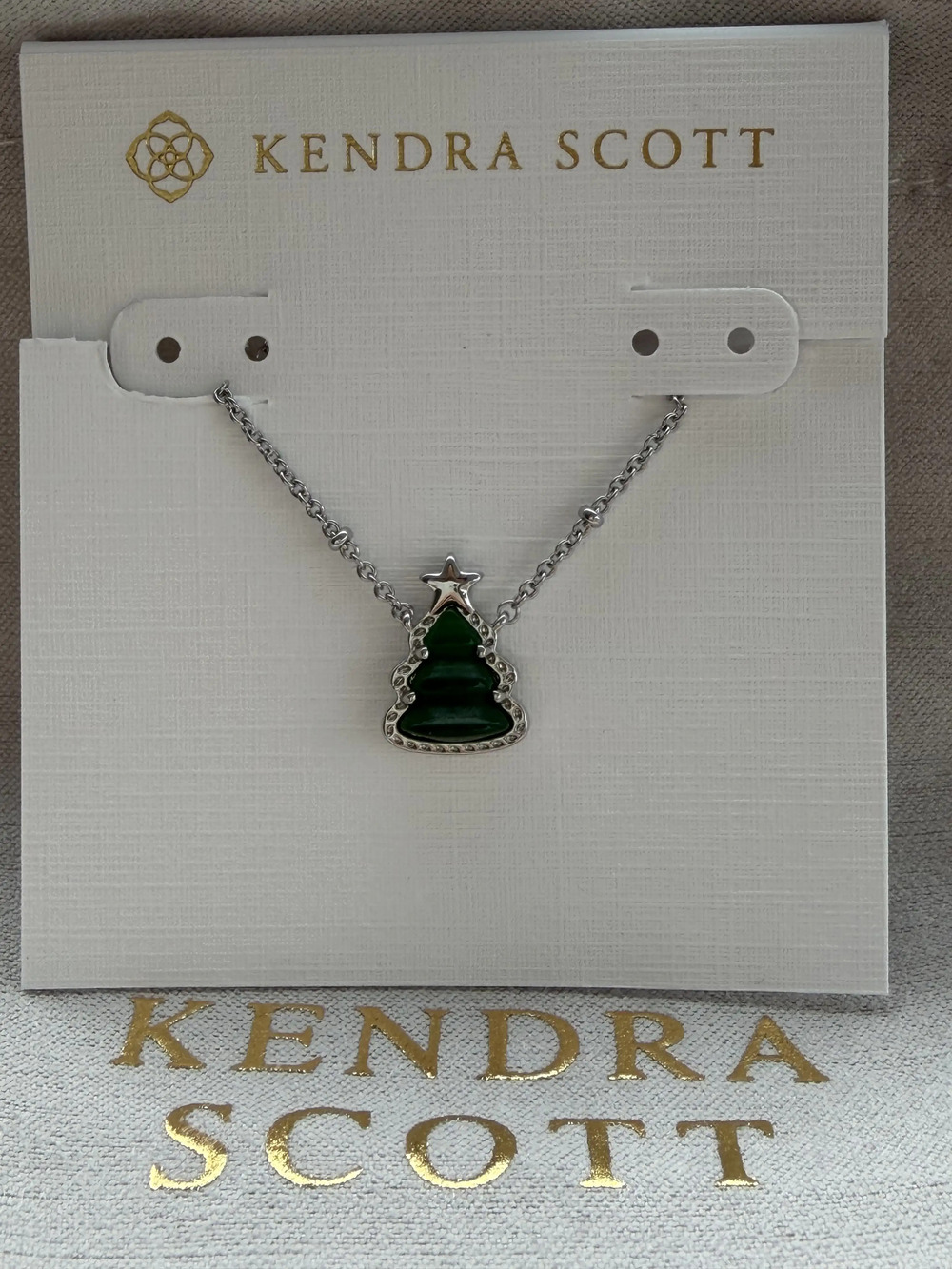 Kendra Scott Silver Christmas Tree Necklace